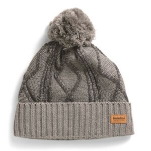 TIMBERLAND Grey Cable Knit Beanie Unisex 🆕